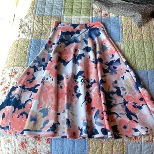 Floral a-line midi skirt
